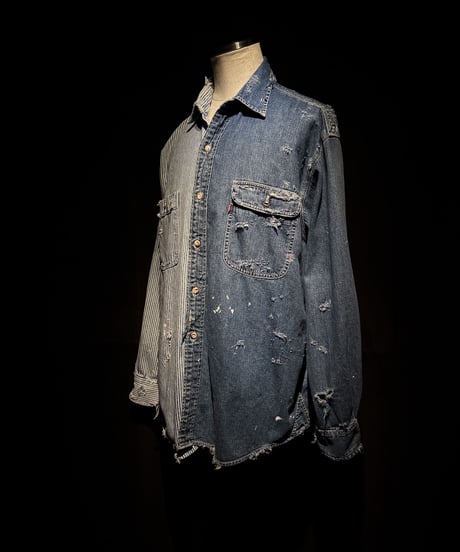 50/50 Split Rebuild Vintage hickory/Denim Shirt