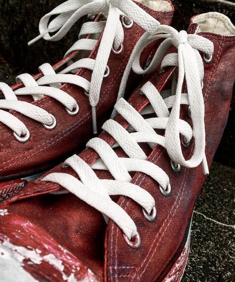 Discoloration Vintage High cut Sneaker RED