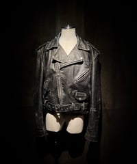 Hand-Painted Vintage UK-Style Double Riders Leather Jacket