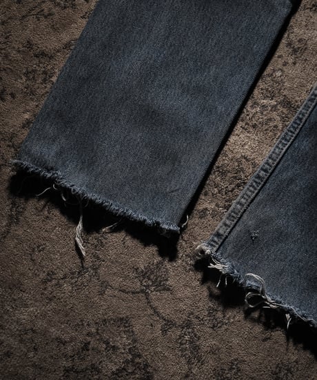 Faded Indigo Straight Damage Denim pants