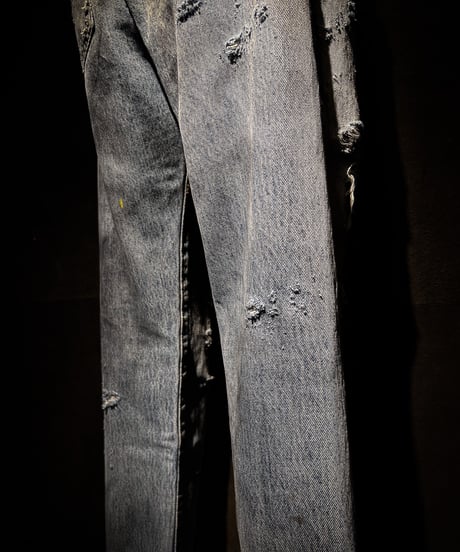 Fade Distressed slim Straight Denim pants