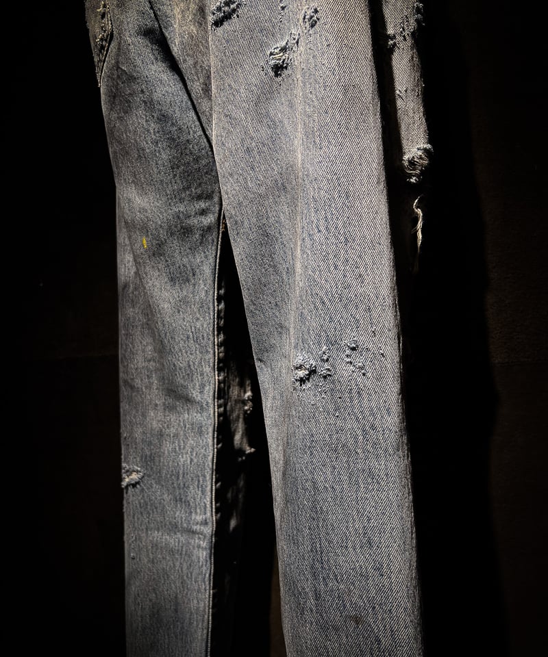 Fade Distressed slim Straight Denim pants | RES