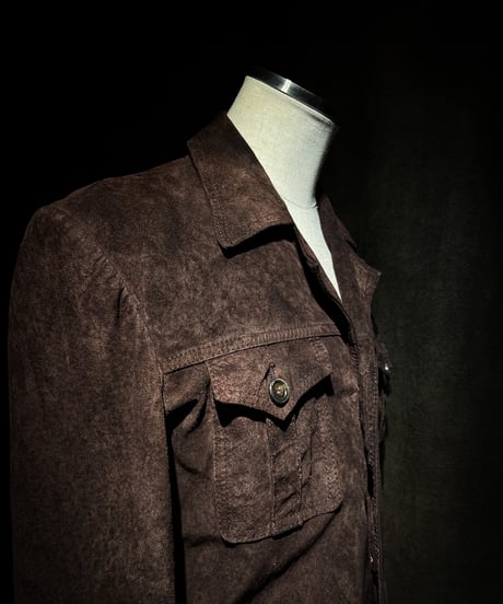 Vintage leather safari jacket