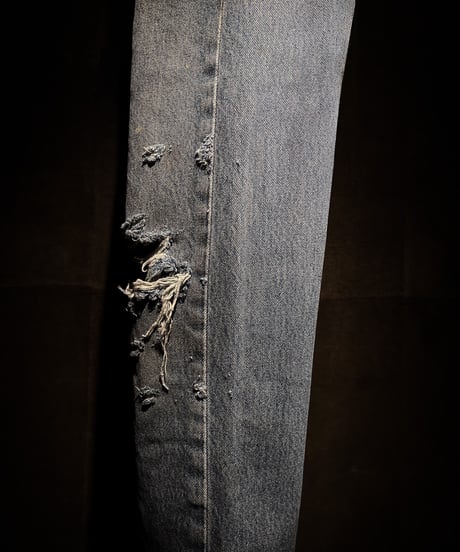 Faded Indigo Straight Damage Denim pants