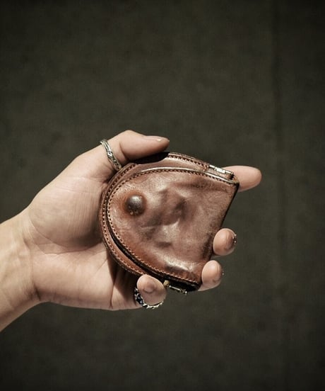Italian shrink leather Coin case