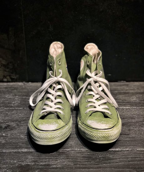Discoloration Vintage High cut Sneaker Moss green