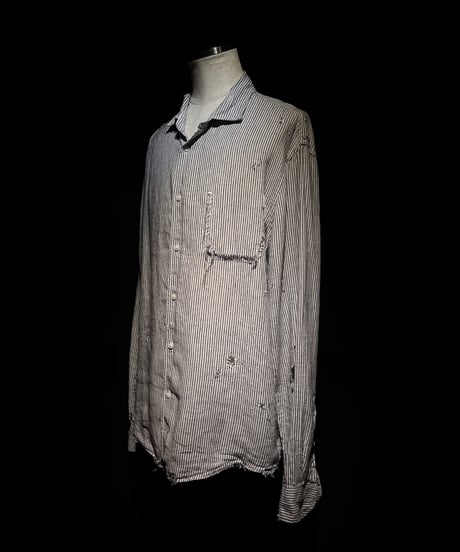 70's Vintage damage stripe shirt