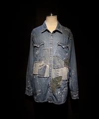 Vintage damage & patchwork denim shirt