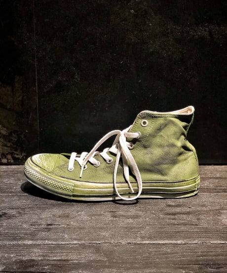 Discoloration Vintage High cut Sneaker Moss green