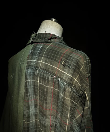 50/50 Split Rebuild Vintage 70's Military/Flannel Shirt