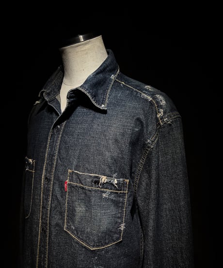 Vintage Faded Indigo Western Shirt