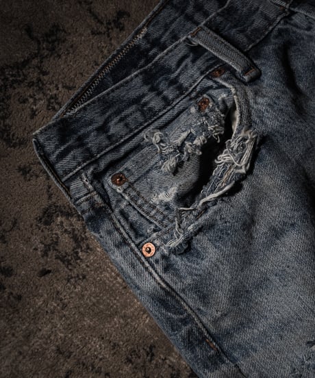 Fade Distressed slim Straight Denim pants
