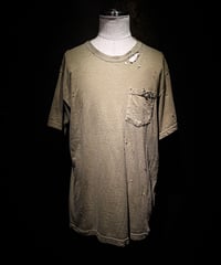 Vintage damage pocket Tee (GREIGE)