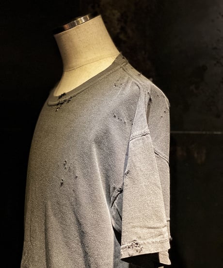 Vintage dye damage T-shirt (Old black)