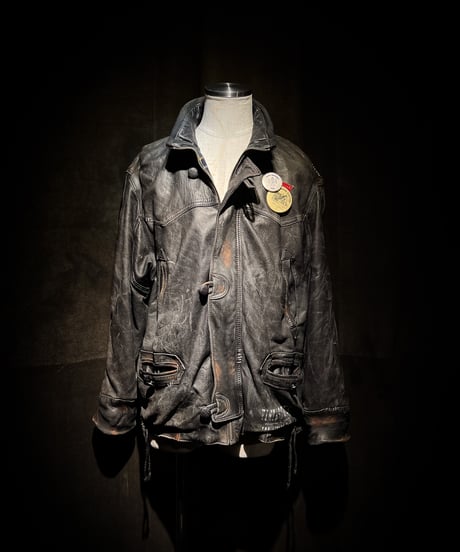 Vintage Leather Toggle Jacket with UK-Sourced Vintage Badges