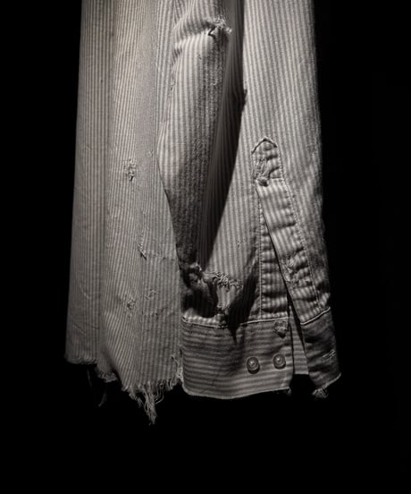 Vintage damage Stripe Cotton Shirt