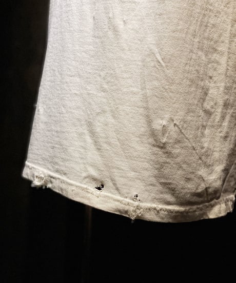 Guitar vintage dye damage T-shirt (Old white)