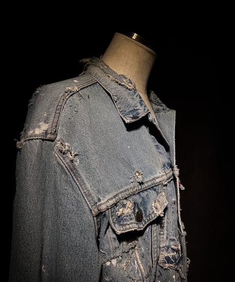 Distressed Patchwork Vintage Denim Trucker Jacket TypeIII