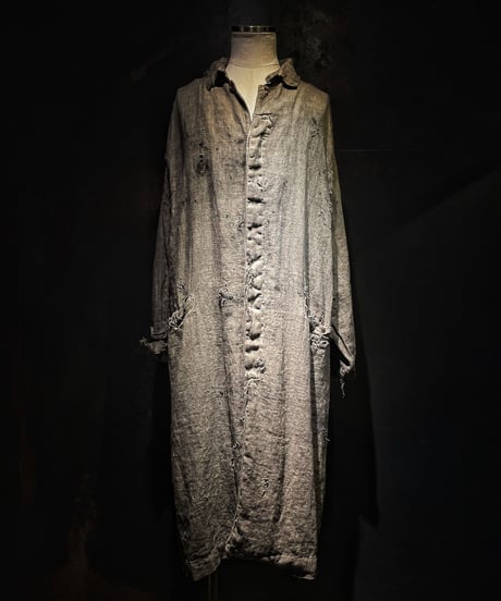 Vintage damage dye long coat