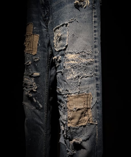 Vintage repair damage denim pants (襤褸)