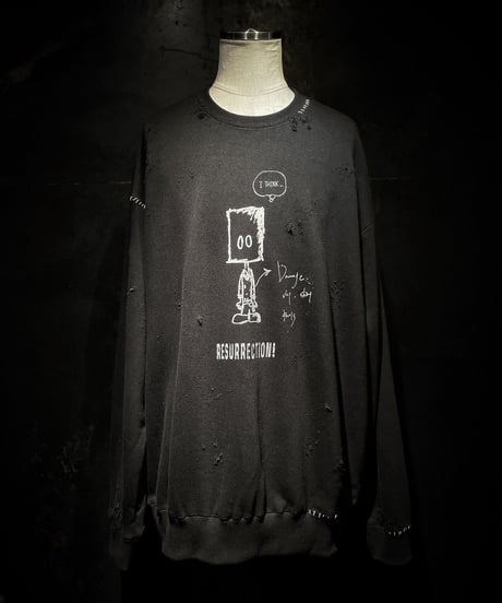 I THINK,,, character sweat shirt (BLACK)