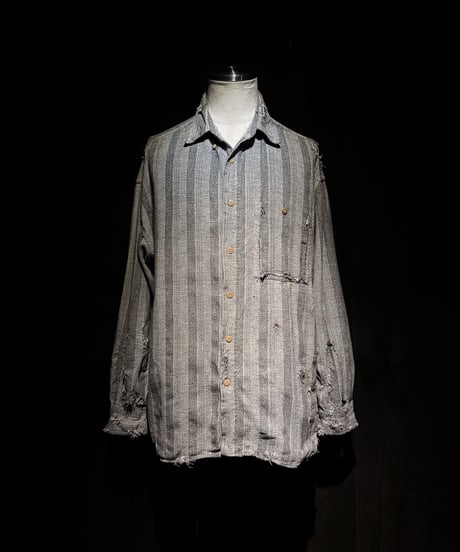 70's EURO Vintage damage stripe shirt