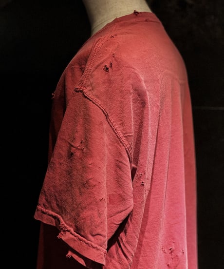 Vintage dye damage T-shirt (Old red)