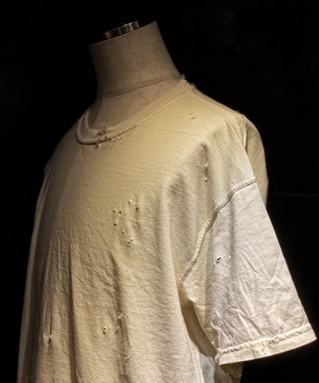 Vintage dye damage T-shirt (Old white)
