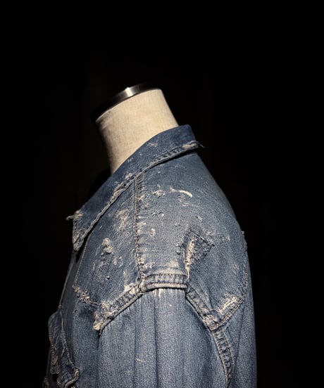 Vintage damage & patchwork denim shirt
