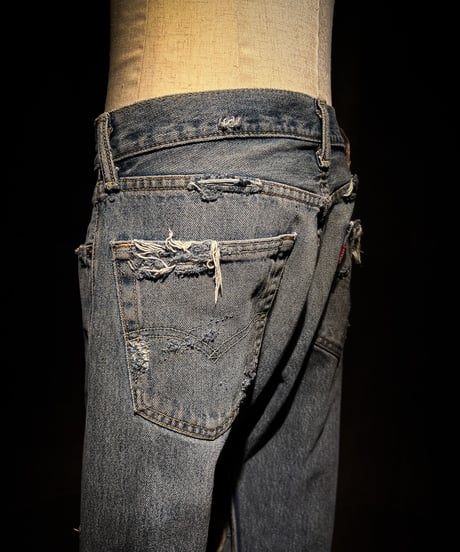 Faded Indigo Straight Damage Denim pants