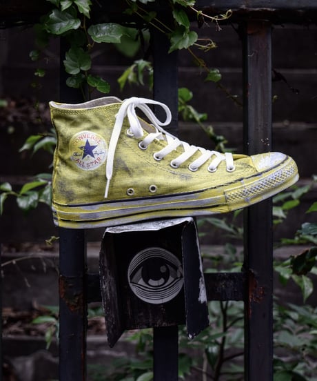 Discoloration Vintage High cut Sneaker YELLOW
