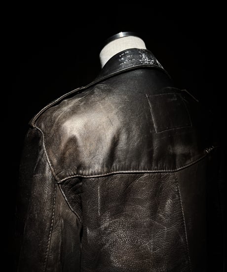 Vintage Leather Biker Jacket with UK-Sourced Badges & Pins