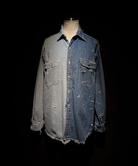 50/50 Split Rebuild Vintage hickory/Denim Shirt