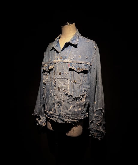 Distressed Patchwork Vintage Denim Trucker Jacket TypeIII