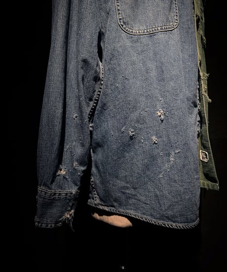 50/50 Split Rebuild Vintage 70's Military/Denim Shirt
