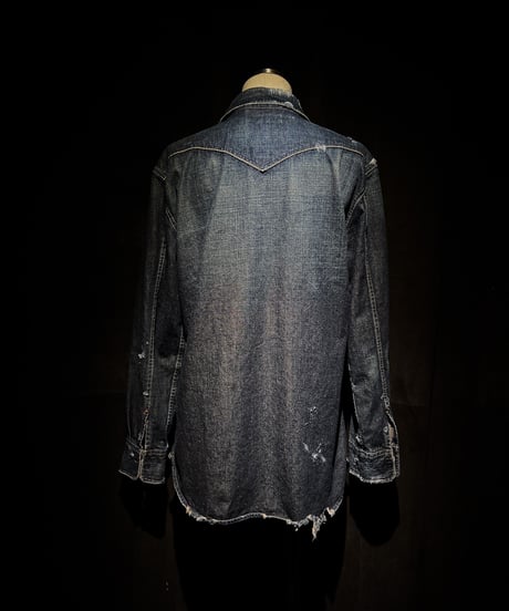 Vintage Faded Indigo Western Shirt