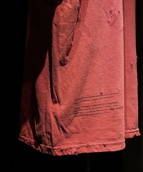 Vintage dye damage T-shirt (Old red)