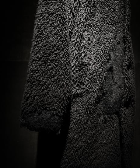 Different fabric patchwork boa coat
