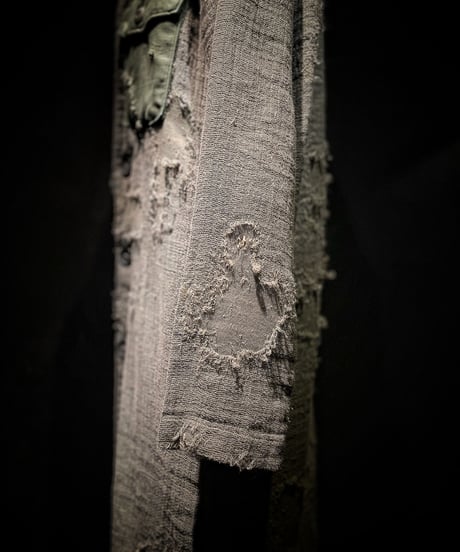 Vintage damage military linen long coat