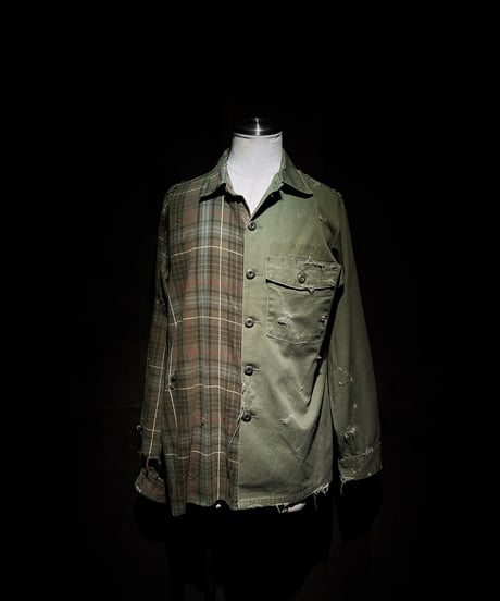 50/50 Split Rebuild Vintage 70's Military/Flannel Shirt