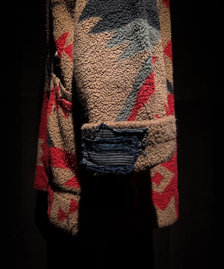 Vintage damage & patchwork Navajo pattern short coat