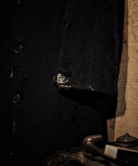 Vintage damage alpaca blend long coat