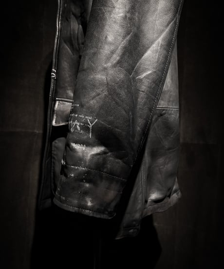 Double-Breasted Vintage Leather Coat