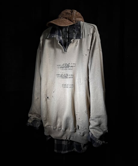 Vintage damage print sweat shirt