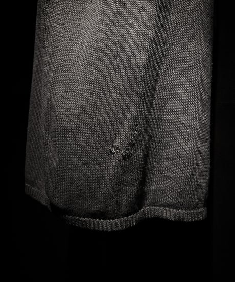 [Dye] Vintage damage V-neck Knit vest