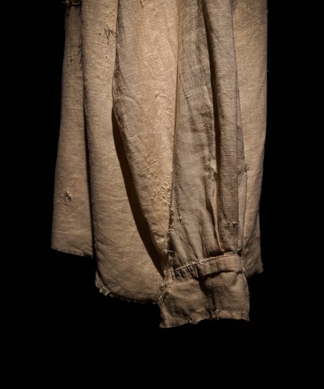Vintage damage linen yellow shirt