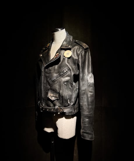 Vintage Leather Biker Custom Double Riders Jacket with Vintage Badges
