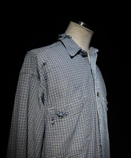 50/50 Split Rebuild Vintage Pattern Denim/Hickory Shirt