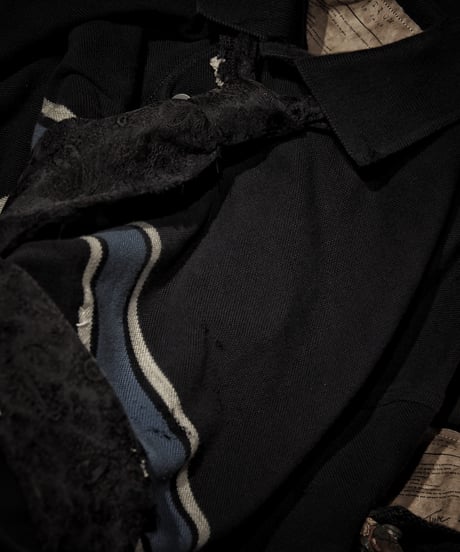 Vintage damage line polo shirt