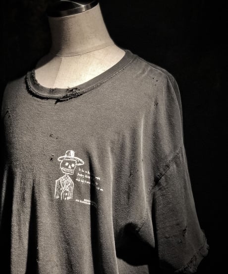 Double jacket skull T-shirt OLD BLACK